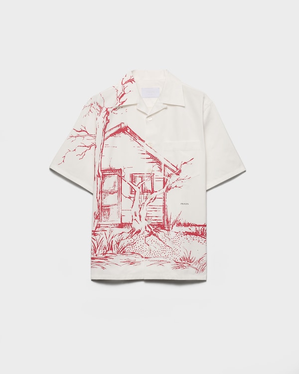 Printed cotton bowling shirt - Red Printed cotton bowling shirt - Red