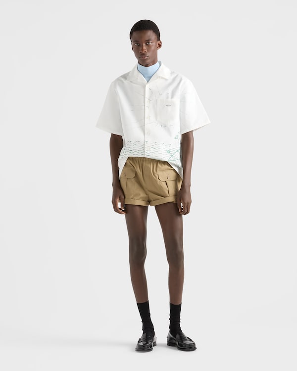 Printed cotton bowling shirt - Green Printed cotton bowling shirt - Green