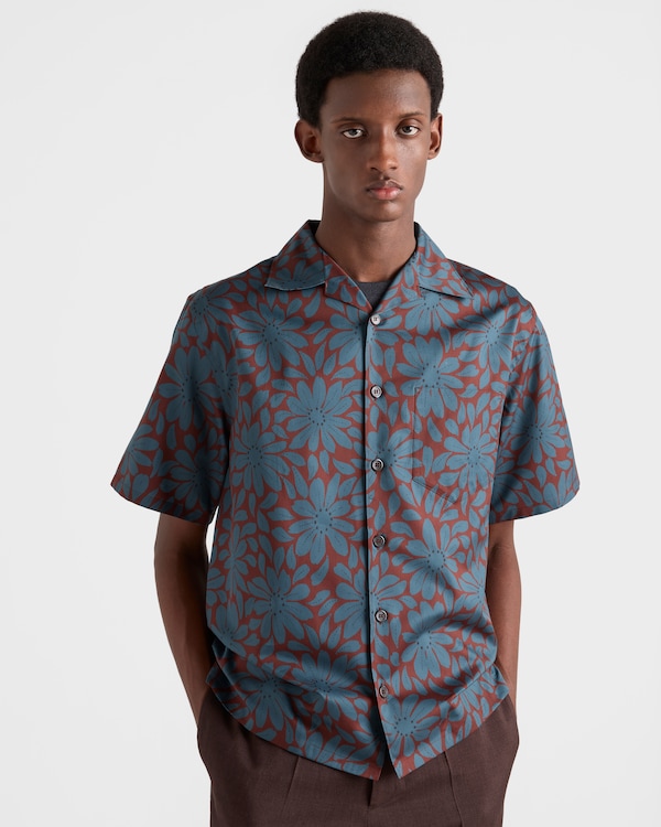 Camicia maniche corte in misto cotone - Granato/Ottanio Camicia maniche corte in misto cotone - Granato/Ottanio