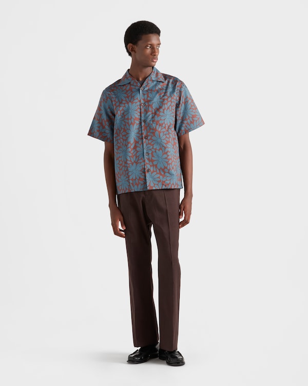 Camicia maniche corte in misto cotone - Granato/Ottanio Camicia maniche corte in misto cotone - Granato/Ottanio