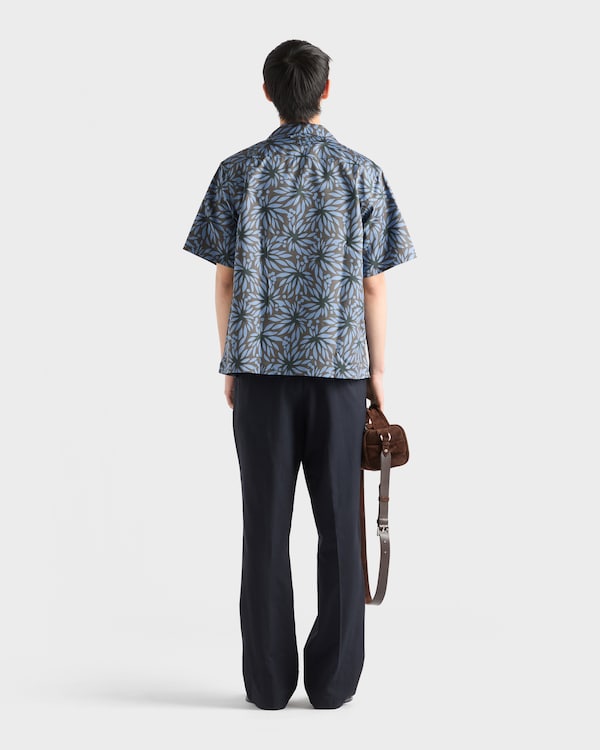 Printed cotton bowling shirt - Hematite/Nero Printed cotton bowling shirt - Hematite/Nero