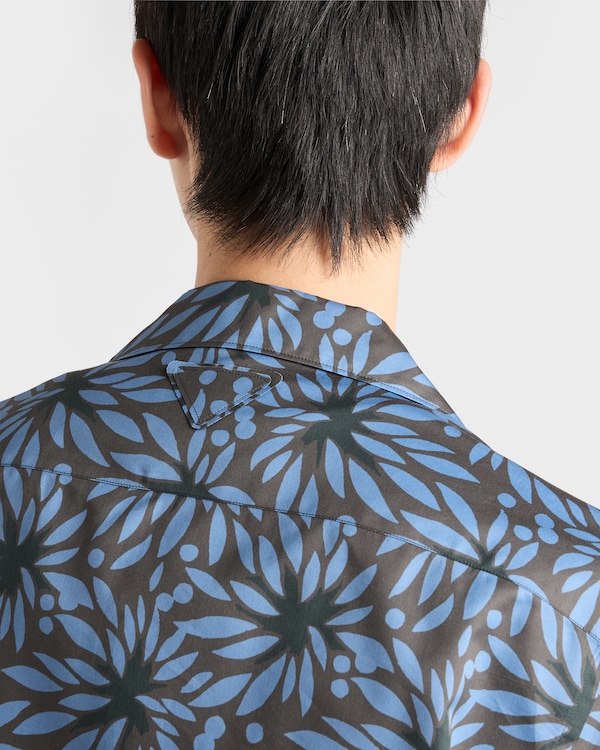 Printed cotton bowling shirt - Hematite/Nero Printed cotton bowling shirt - Hematite/Nero