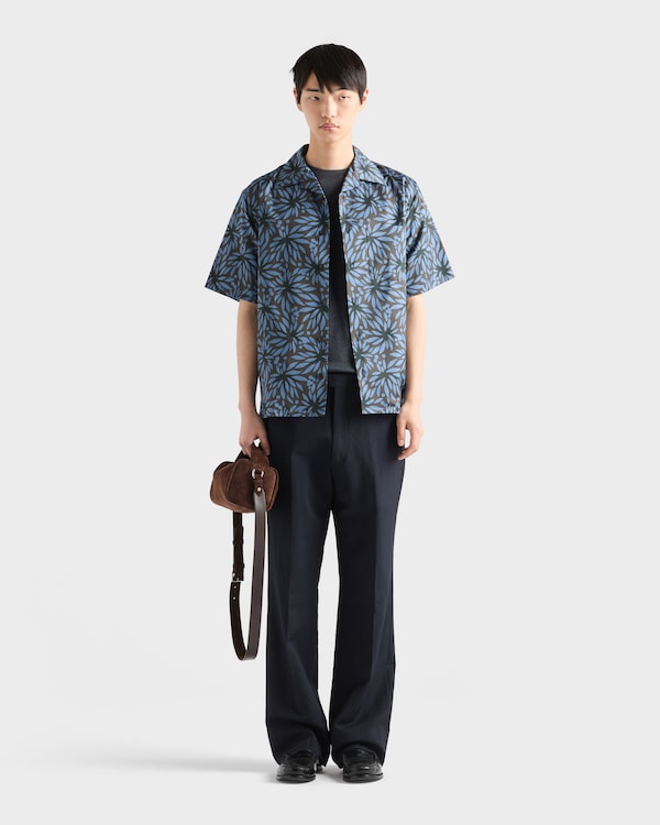 Printed cotton bowling shirt - Hematite/Nero Printed cotton bowling shirt - Hematite/Nero