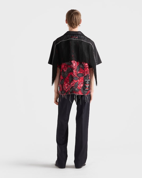 Timecapsule printed shirt with fringes - Red Timecapsule printed shirt with fringes - Red