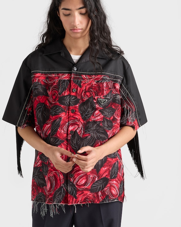 Timecapsule printed shirt with fringes - Red Timecapsule printed shirt with fringes - Red