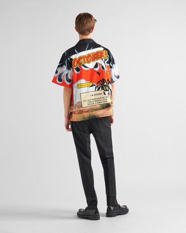 Timecapsule printed cotton shirt - Black Timecapsule printed cotton shirt - Black