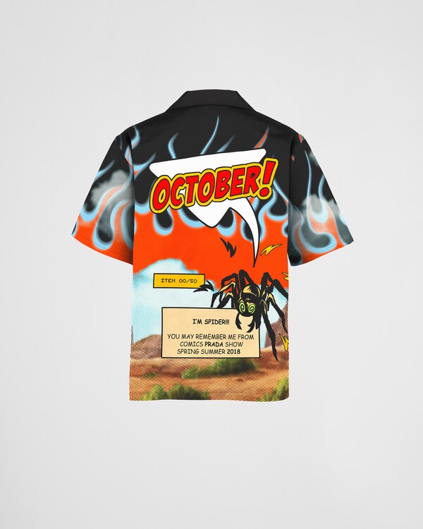 Timecapsule printed cotton shirt - Black Timecapsule printed cotton shirt - Black