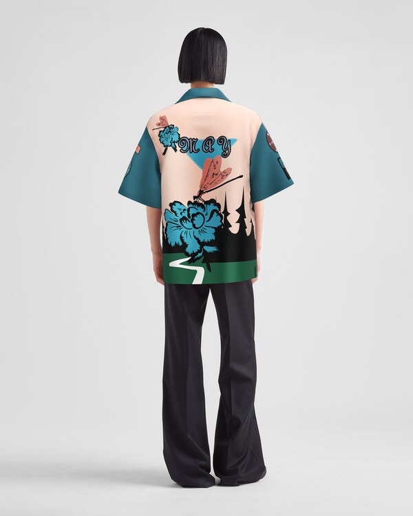 Timecapsule printed cotton shirt - Peach / Octanium Timecapsule printed cotton shirt - Peach / Octanium