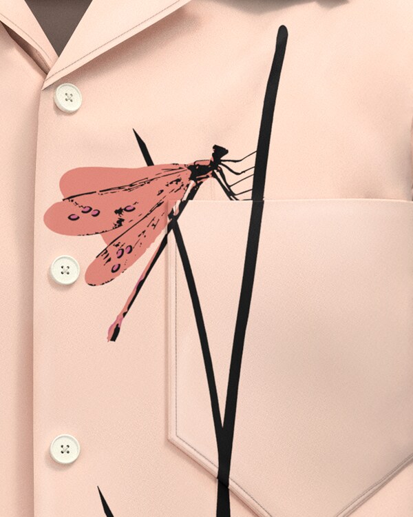 Timecapsule printed cotton shirt - Peach / Octanium Timecapsule printed cotton shirt - Peach / Octanium