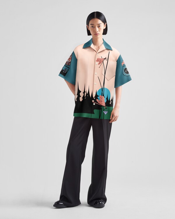 Timecapsule printed cotton shirt - Peach / Octanium Timecapsule printed cotton shirt - Peach / Octanium