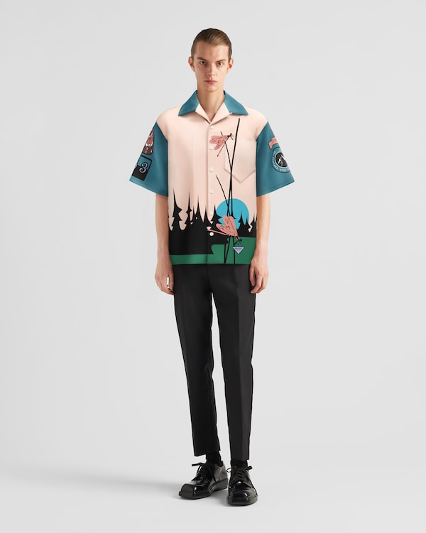 Timecapsule printed cotton shirt - Peach / Octanium Timecapsule printed cotton shirt - Peach / Octanium