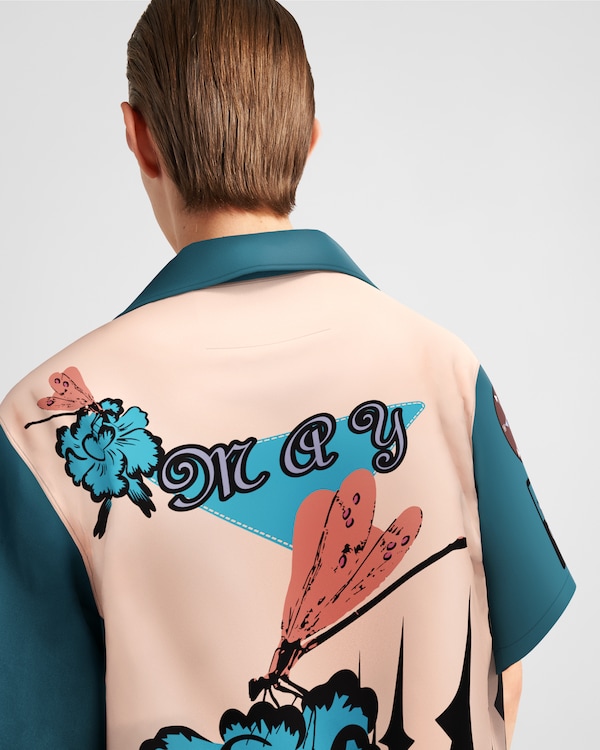 Timecapsule printed cotton shirt - Peach / Octanium Timecapsule printed cotton shirt - Peach / Octanium