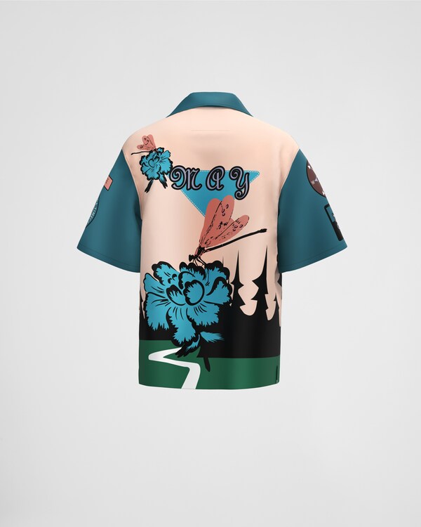 Timecapsule printed cotton shirt - Peach / Octanium Timecapsule printed cotton shirt - Peach / Octanium