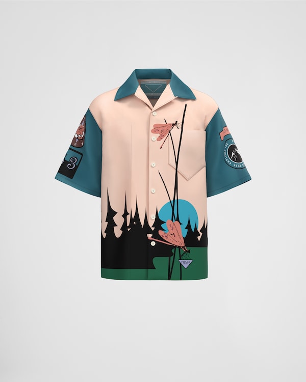 Timecapsule printed cotton shirt - Peach / Octanium Timecapsule printed cotton shirt - Peach / Octanium