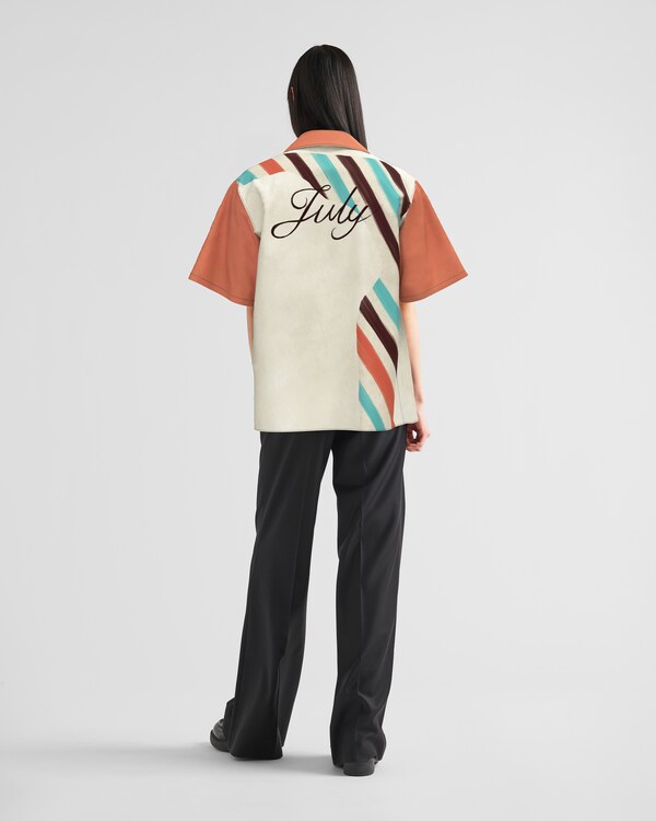 Camicia Timecapsule in cotone stampato - Sabbia/Corallo Camicia Timecapsule in cotone stampato - Sabbia/Corallo