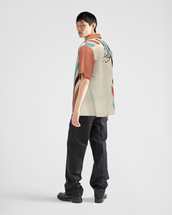 Camicia Timecapsule in cotone stampato - Sabbia/Corallo Camicia Timecapsule in cotone stampato - Sabbia/Corallo