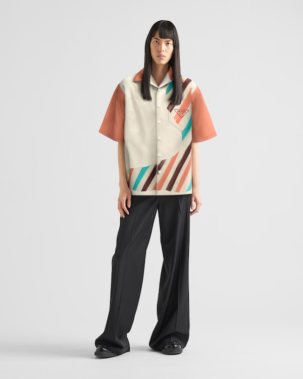 Camicia Timecapsule in cotone stampato - Sabbia/Corallo Camicia Timecapsule in cotone stampato - Sabbia/Corallo