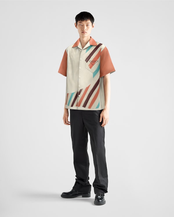Camicia Timecapsule in cotone stampato - Sabbia/Corallo Camicia Timecapsule in cotone stampato - Sabbia/Corallo