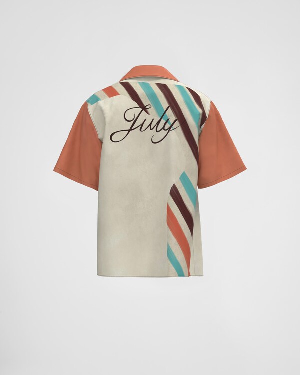 Camicia Timecapsule in cotone stampato - Sabbia/Corallo Camicia Timecapsule in cotone stampato - Sabbia/Corallo