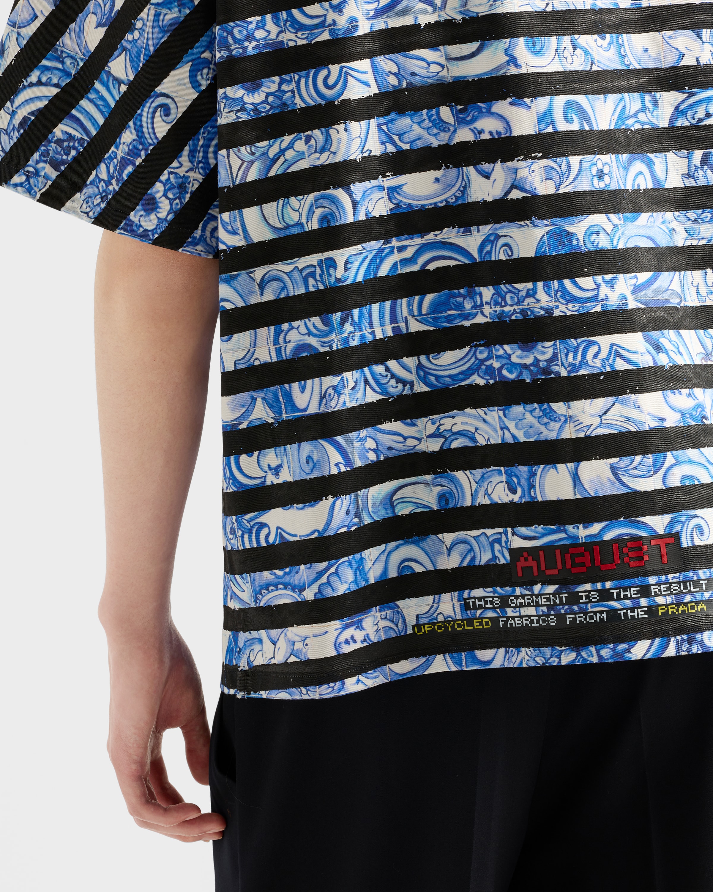 PRADA / 11SS/スクラブ/Tシャツ/S/コットン/BLU/ACU1 2010 5588 Periwinkle Blue Timecapsule Printed Cotton Shirt | PRADA