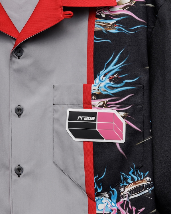 타임캡슐 프린티드 코튼 셔츠 - 블랙 타임캡슐 프린티드 코튼 셔츠 - 블랙