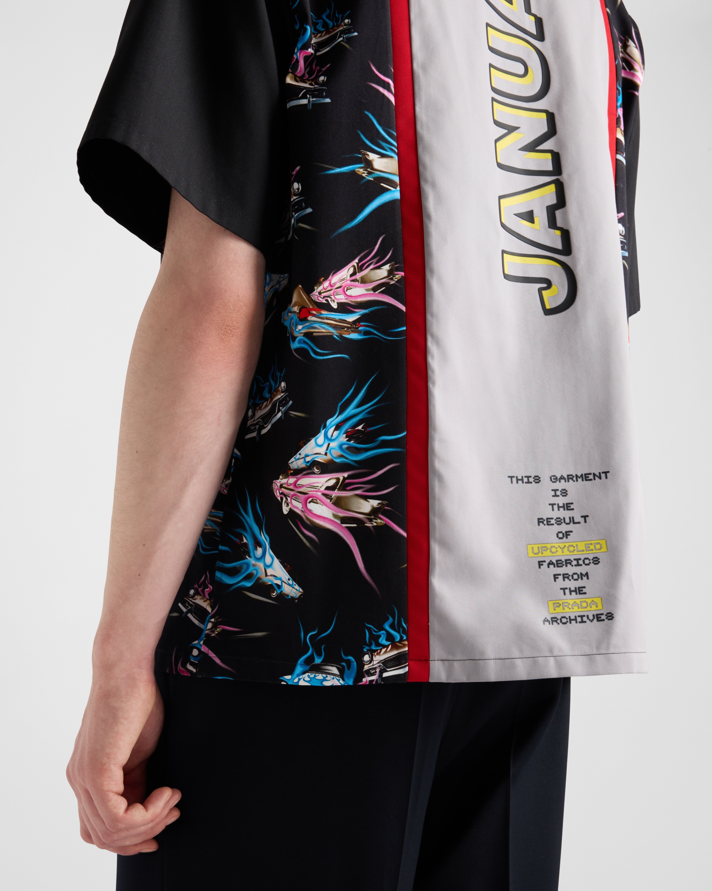 Black Timecapsule Printed Cotton Shirt | PRADA