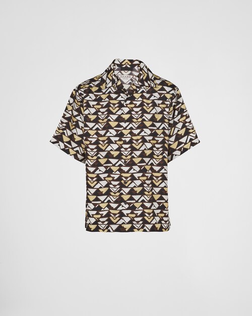 Prada Short-sleeved silk twill shirt 1