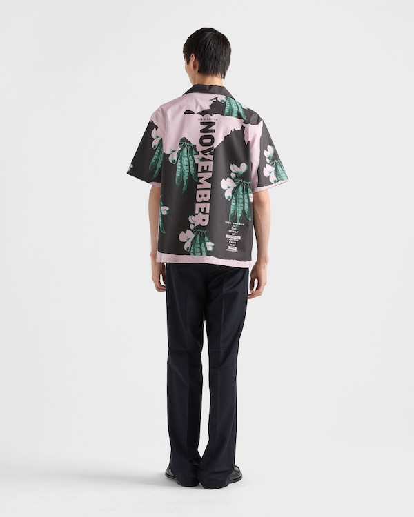 Timecapsule printed cotton shirt - Black/Alabaster Pink Timecapsule printed cotton shirt - Black/Alabaster Pink