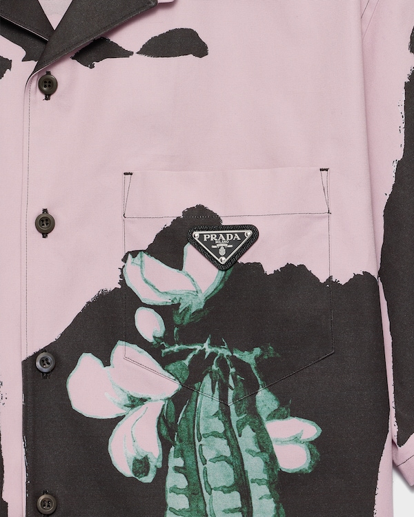 Timecapsule printed cotton shirt - Black/Alabaster Pink Timecapsule printed cotton shirt - Black/Alabaster Pink