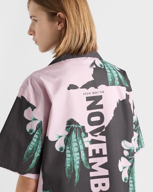 Timecapsule printed cotton shirt - Black/Alabaster Pink Timecapsule printed cotton shirt - Black/Alabaster Pink