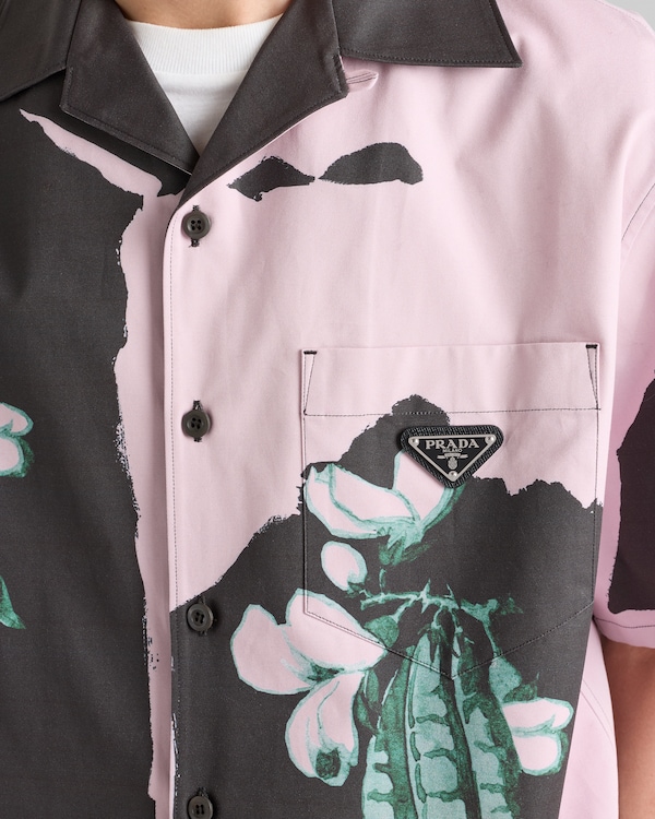 Timecapsule printed cotton shirt - Black/Alabaster Pink Timecapsule printed cotton shirt - Black/Alabaster Pink