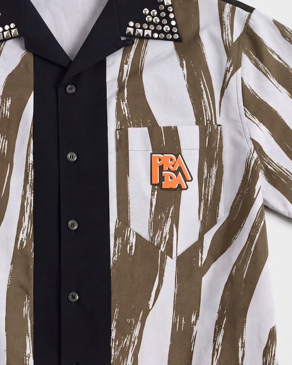 Timecapsule printed cotton shirt with studs - Black Timecapsule printed cotton shirt with studs - Black