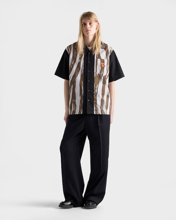 Timecapsule printed cotton shirt with studs - Black Timecapsule printed cotton shirt with studs - Black