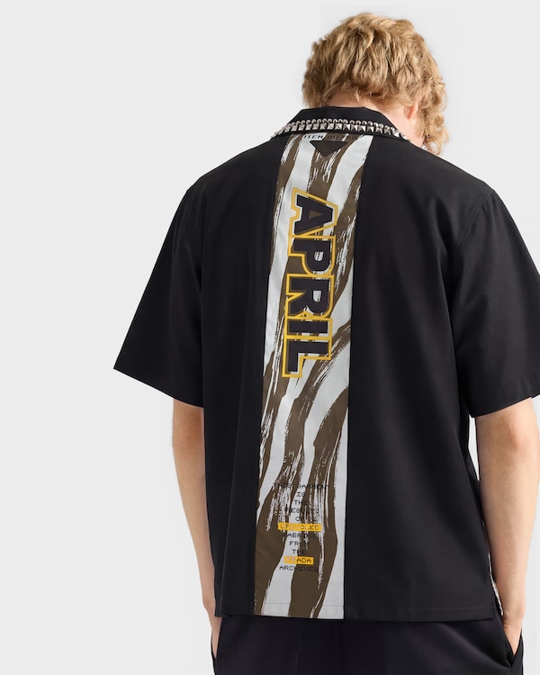 Timecapsule printed cotton shirt with studs - Black Timecapsule printed cotton shirt with studs - Black