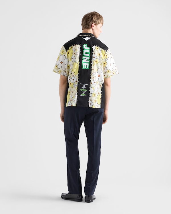 Timecapsule printed cotton shirt with studs - Black Timecapsule printed cotton shirt with studs - Black