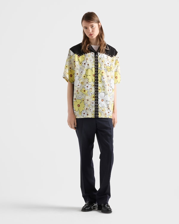 Timecapsule printed cotton shirt with studs - Black Timecapsule printed cotton shirt with studs - Black