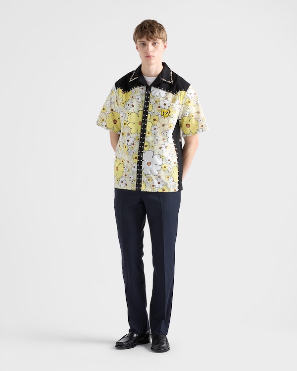 Timecapsule printed cotton shirt with studs - Black Timecapsule printed cotton shirt with studs - Black
