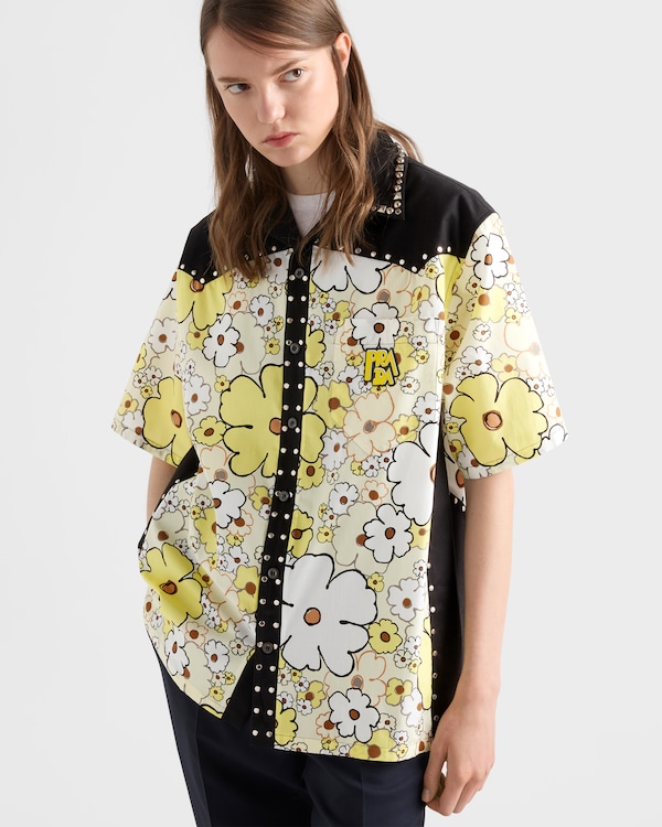 Timecapsule printed cotton shirt with studs - Black Timecapsule printed cotton shirt with studs - Black