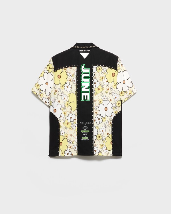 Timecapsule printed cotton shirt with studs - Black Timecapsule printed cotton shirt with studs - Black