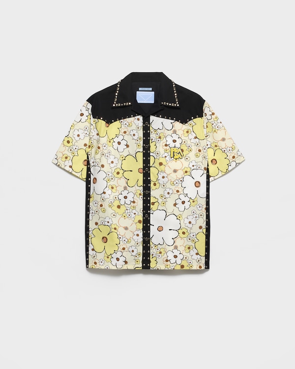 Timecapsule printed cotton shirt with studs - Black Timecapsule printed cotton shirt with studs - Black