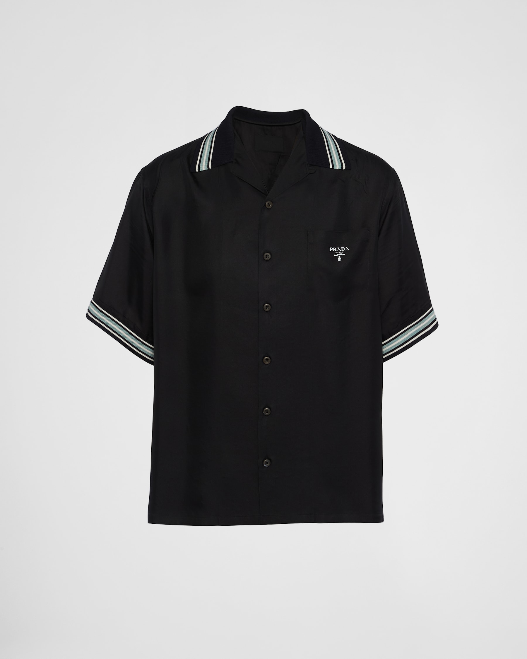 Black Short sleeved Silk Twill Shirt PRADA sale-items-clothing-and-accessories-j-crew-factory