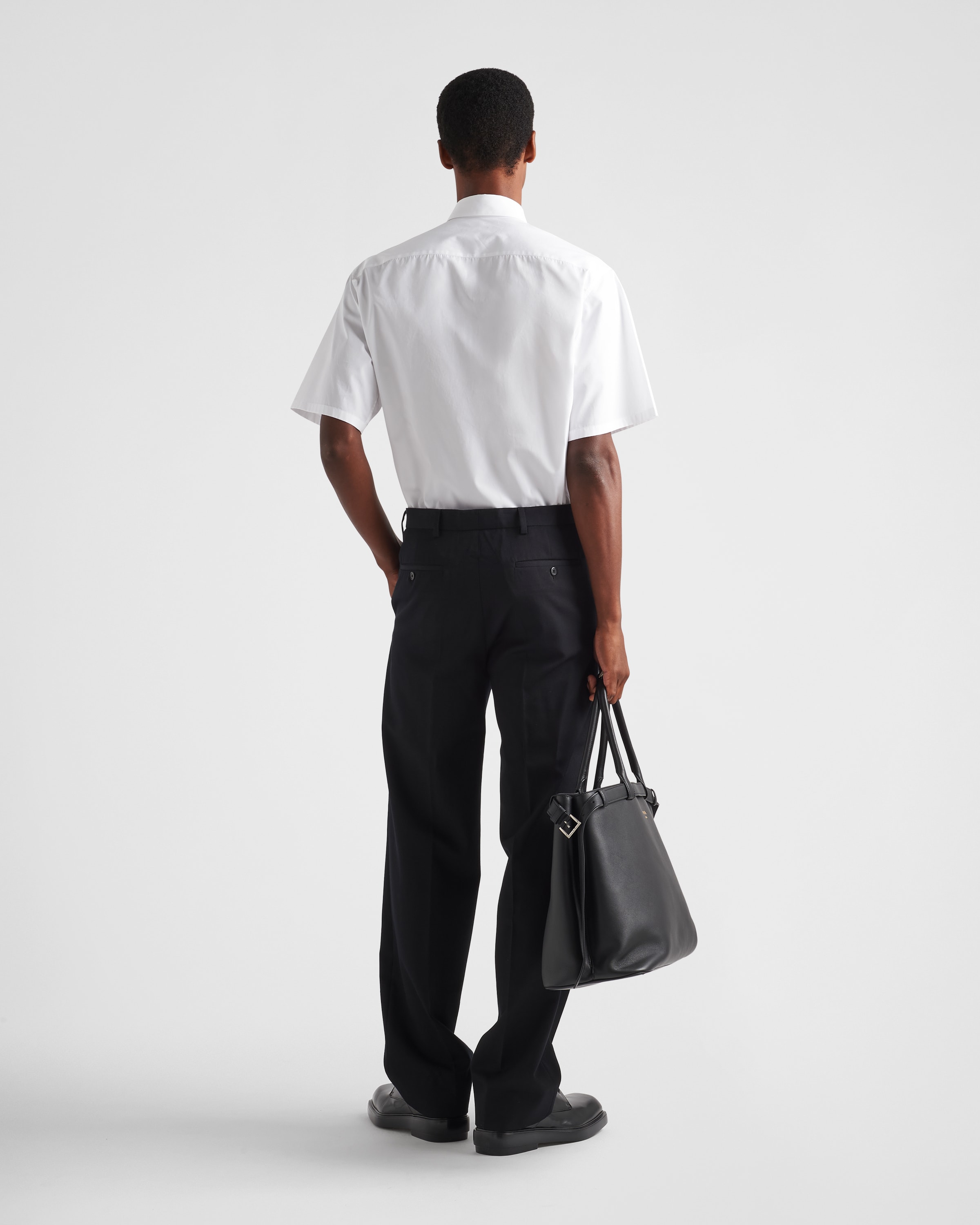 White Short-sleeved cotton shirt | PRADA