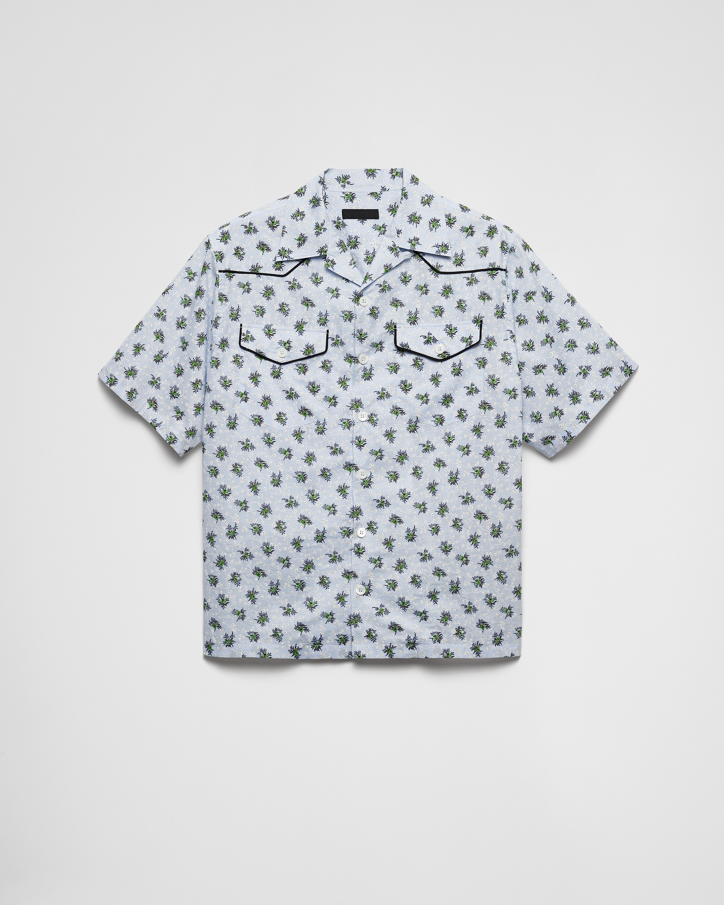 90s-00'S Columbia all-over print short-sleeved cotton shirt, boxy style, men's size L equivalent, vintage. cotton green type Vintage Second Hand