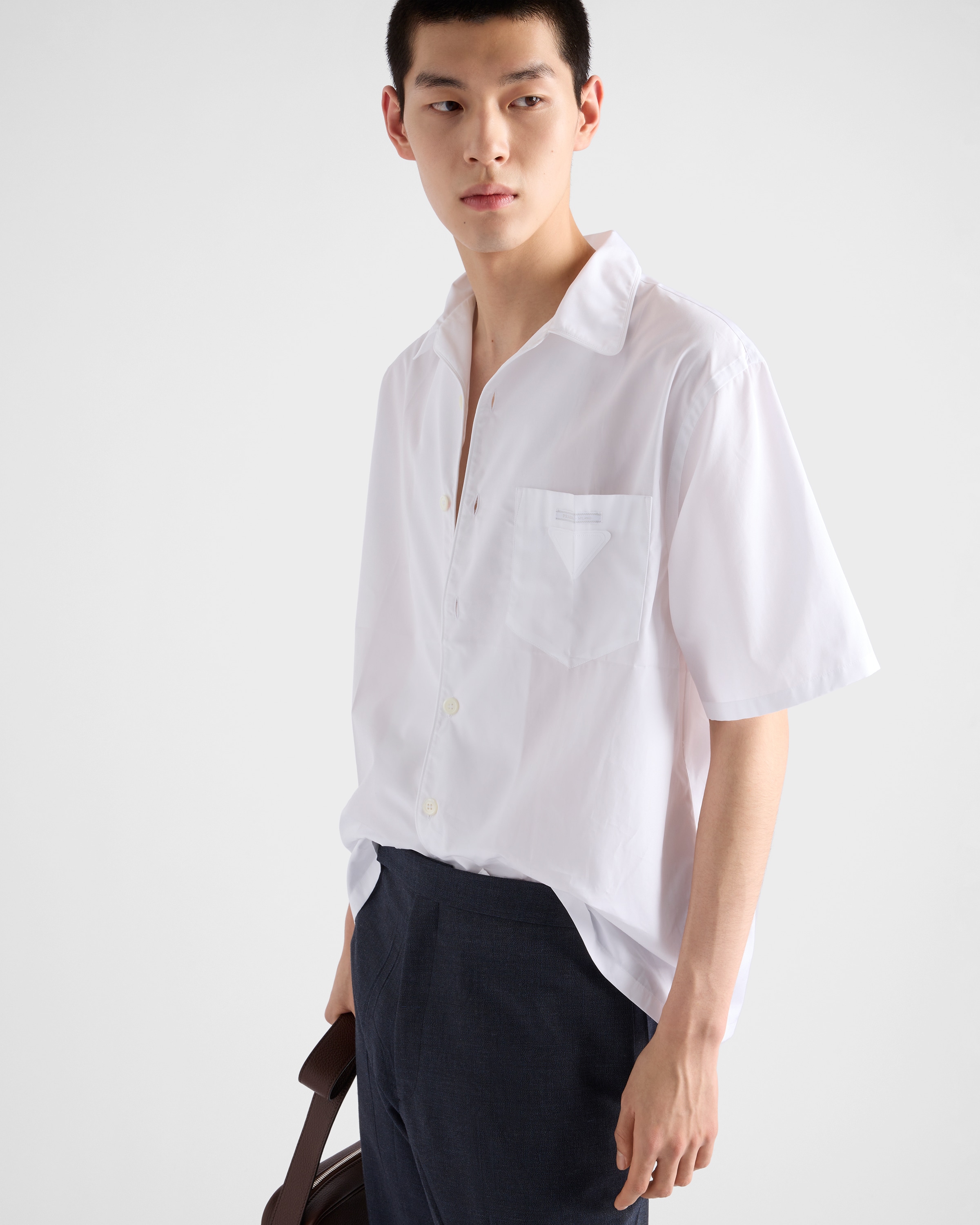Tシャツ・カットソー PRADA SS25 BOWLING SHIRT (SC803SOOO 16A6 F0002) White Cotton bowling shirt | PRADA