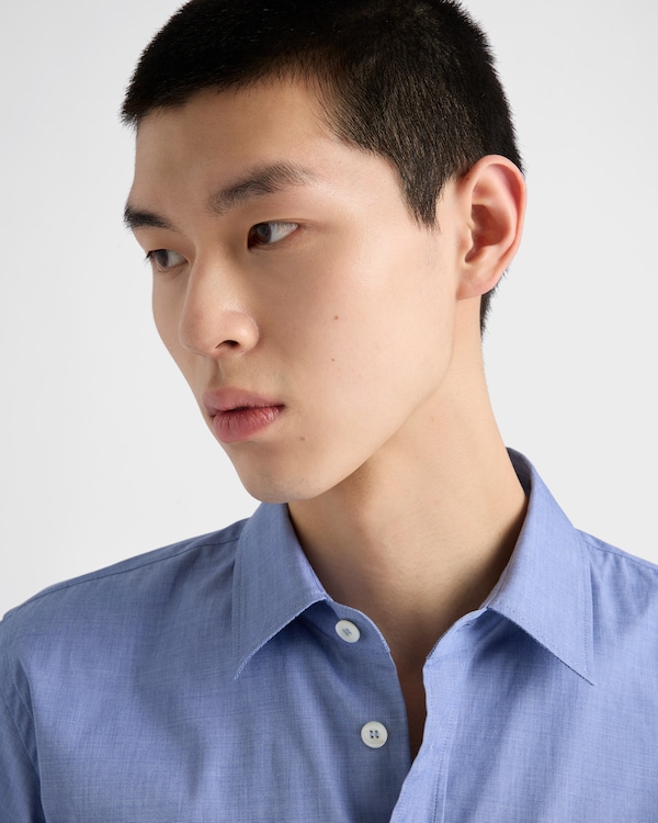 Short-sleeved cotton shirt - Navy Short-sleeved cotton shirt - Navy