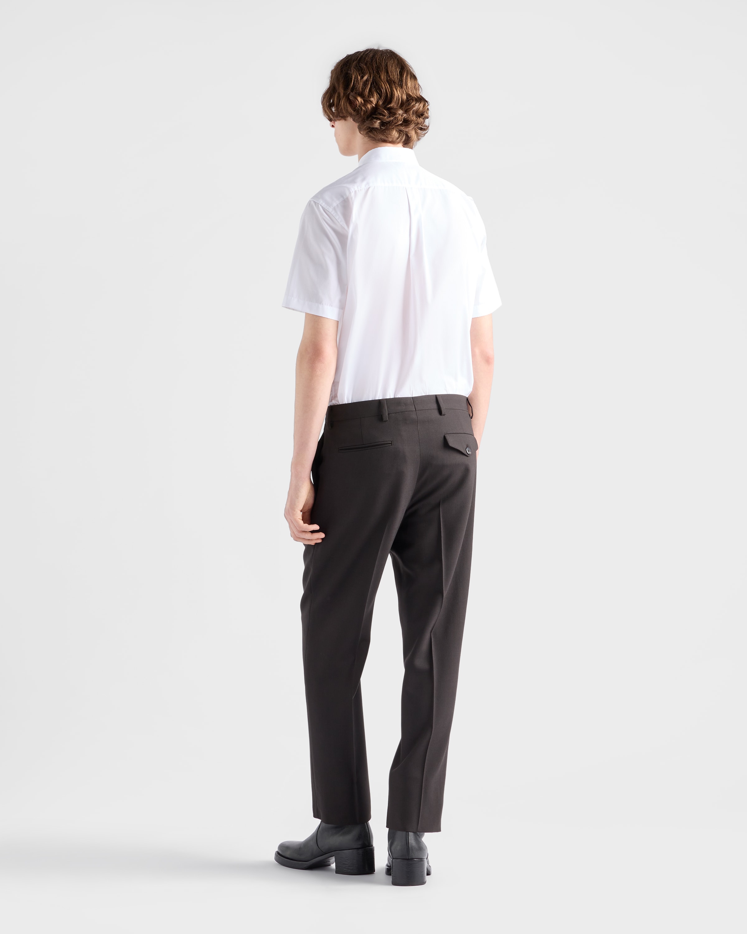 White Short-sleeved Cotton Shirt | PRADA - United States