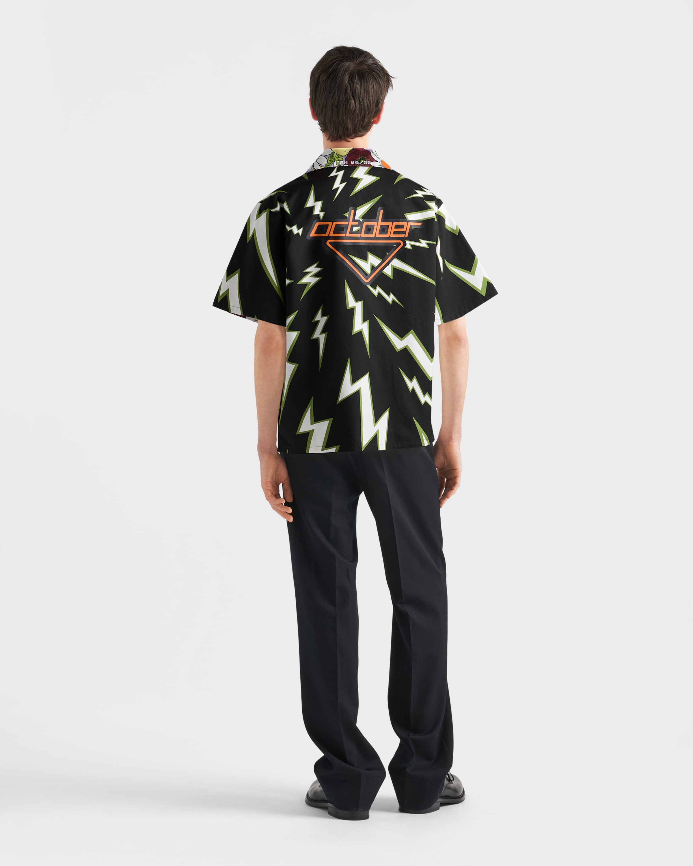 Fern Green Timecapsule printed cotton shirt | PRADA - United States