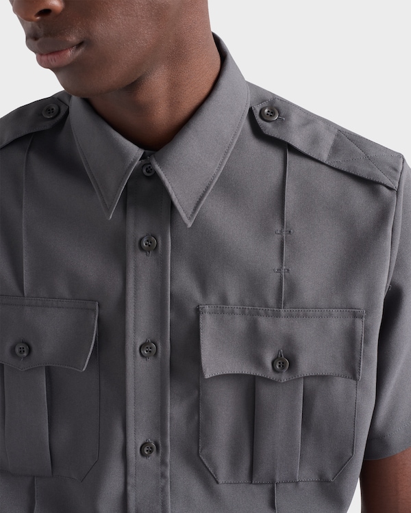 Short-sleeved technical fabric shirt - Iron Gray Short-sleeved technical fabric shirt - Iron Gray