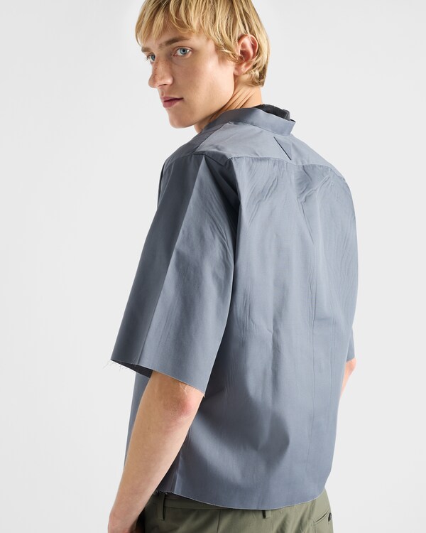 Short-sleeved cotton blend shirt - Aviation Blue Short-sleeved cotton blend shirt - Aviation Blue