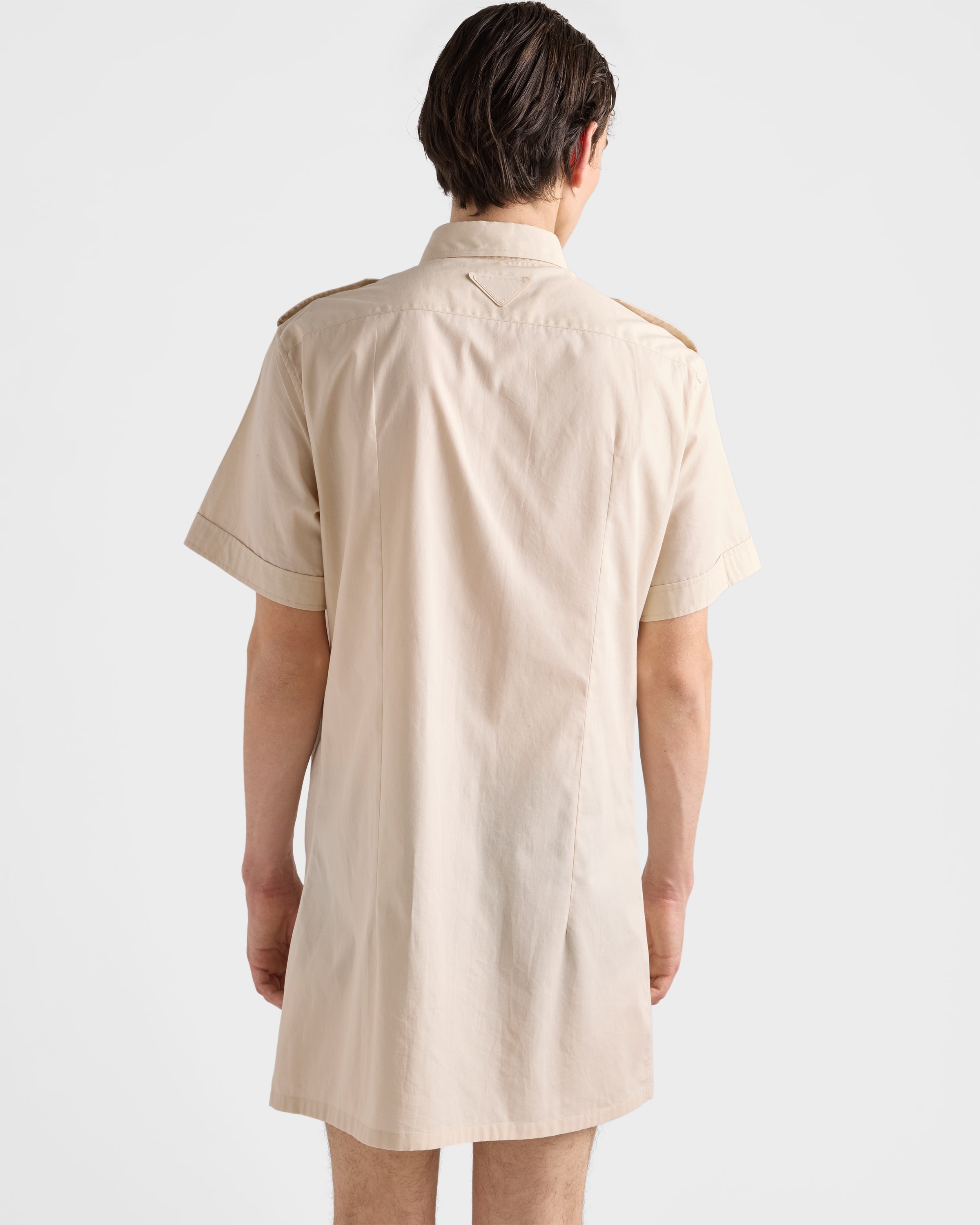 Natural Short-sleeved Cotton Shirt | PRADA
